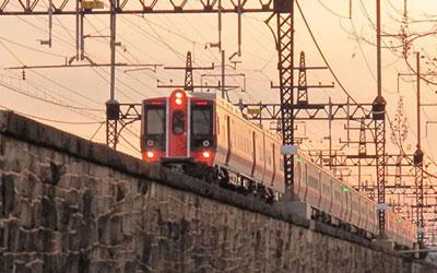 Metro North train at BPT station